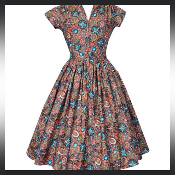 Bernie Dexter Dresses & Skirts - SOLD | Bernie Dexter Kelly Dress Heritage Print Pinup 50s Jewel Tone SMALL